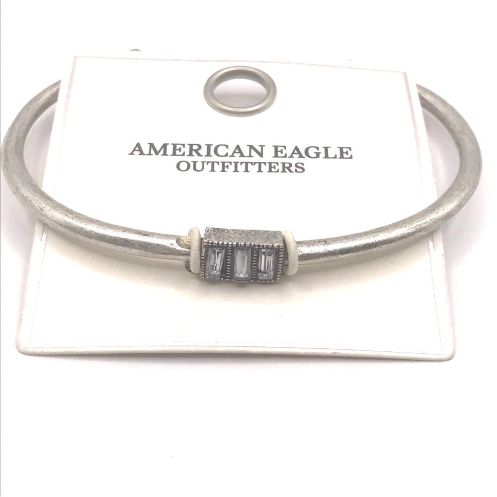 American Eagle Outfitters Silver Rhinestone Cuff Bracelet